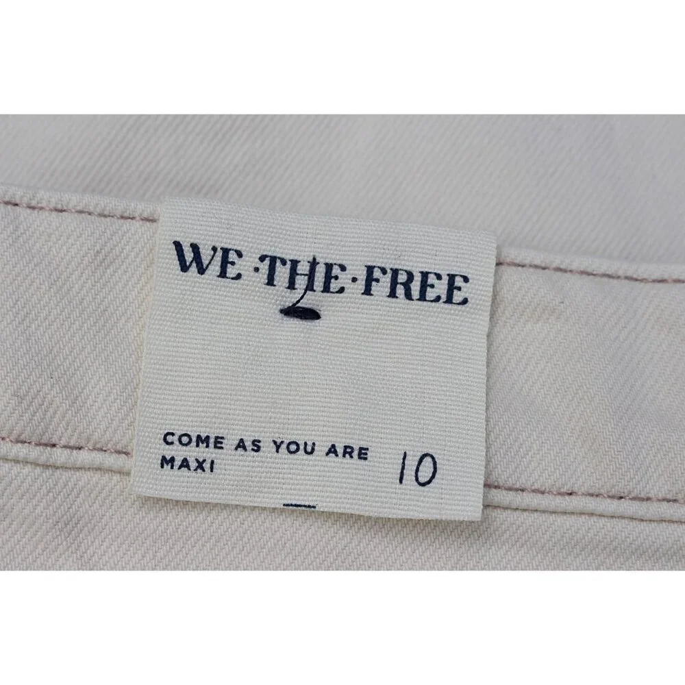 NEW Free People We the Free - Come As You Are Denim Maxi Skirt in WISP - sz 10 - Picture 2 of 11